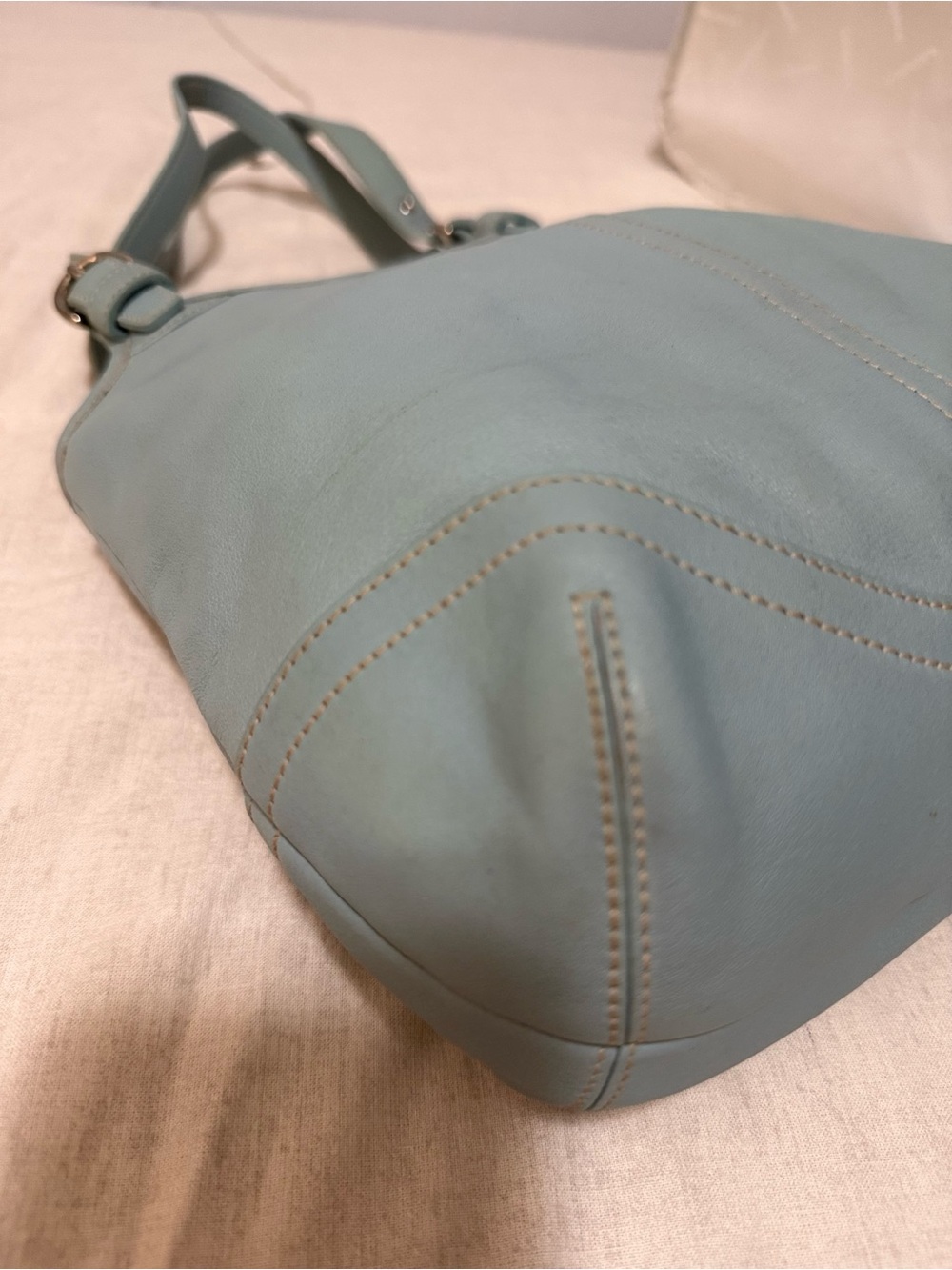 Coach Vintage Light Blue Leather Hobo Shoulder Bag Style L95-4989 - Picture 7 of 16